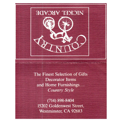 Nickel Arcade 15202 Goldenwest street, Westminster, CA Business Card SF3-B1