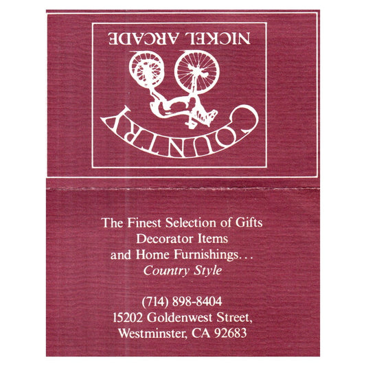 Nickel Arcade 15202 Goldenwest street, Westminster, CA Business Card SF3-B1