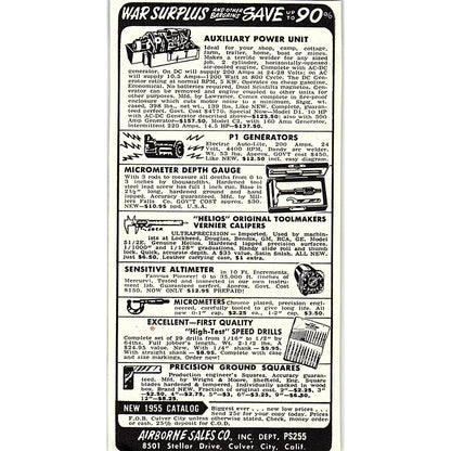 Airborne Sales Co Culver City CA War Surplus 1955 Ad AF9-6