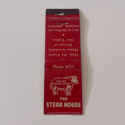The Steak House 3821 N Central Ave Phoenix AZ Vintage Matchbook TB6-MB2-9