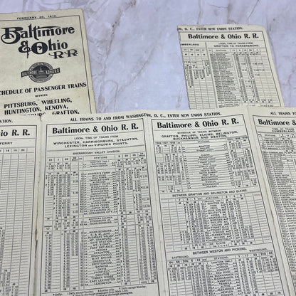 Baltimore & Ohio Railroad 1910 Timetable Feb Pittsburg Wheeling Kenova TI8-S5