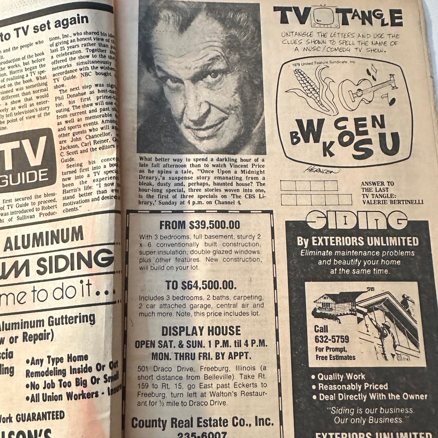 1979 Oct 21 Bellville IL News-Democrat TV Listings Magazine The CBS Library L4-1