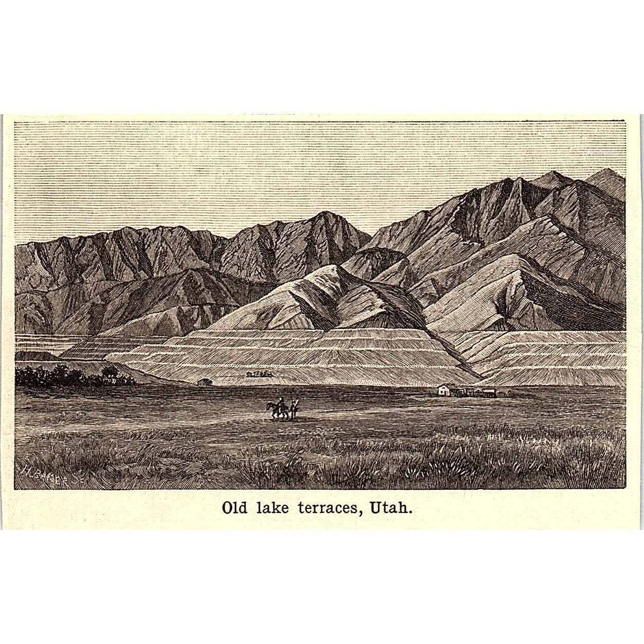 Old Lake Terrace Utah 3x4" 1901 Engraving AF6-M12