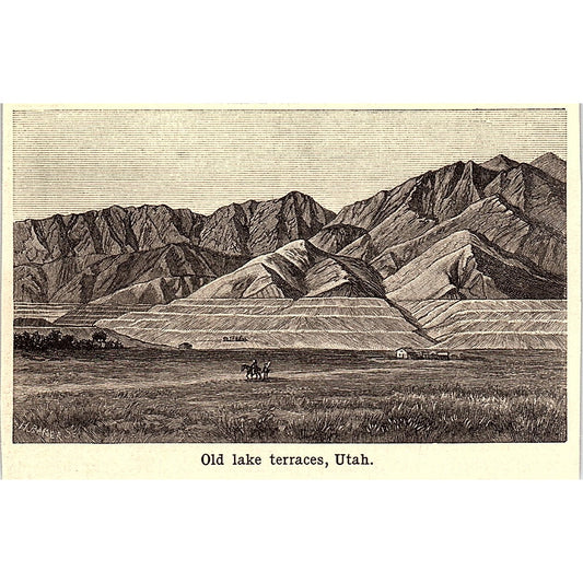 Old Lake Terrace Utah 3x4" 1901 Engraving AF6-M12