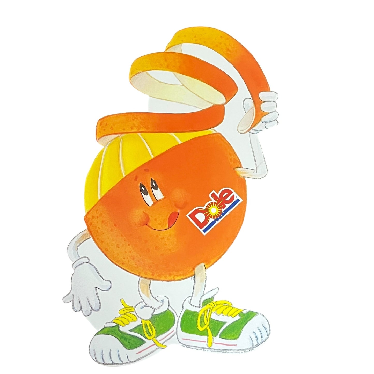 Original 1992 Dole Orange Two Sided Advertising Store Display Sign 9x16"