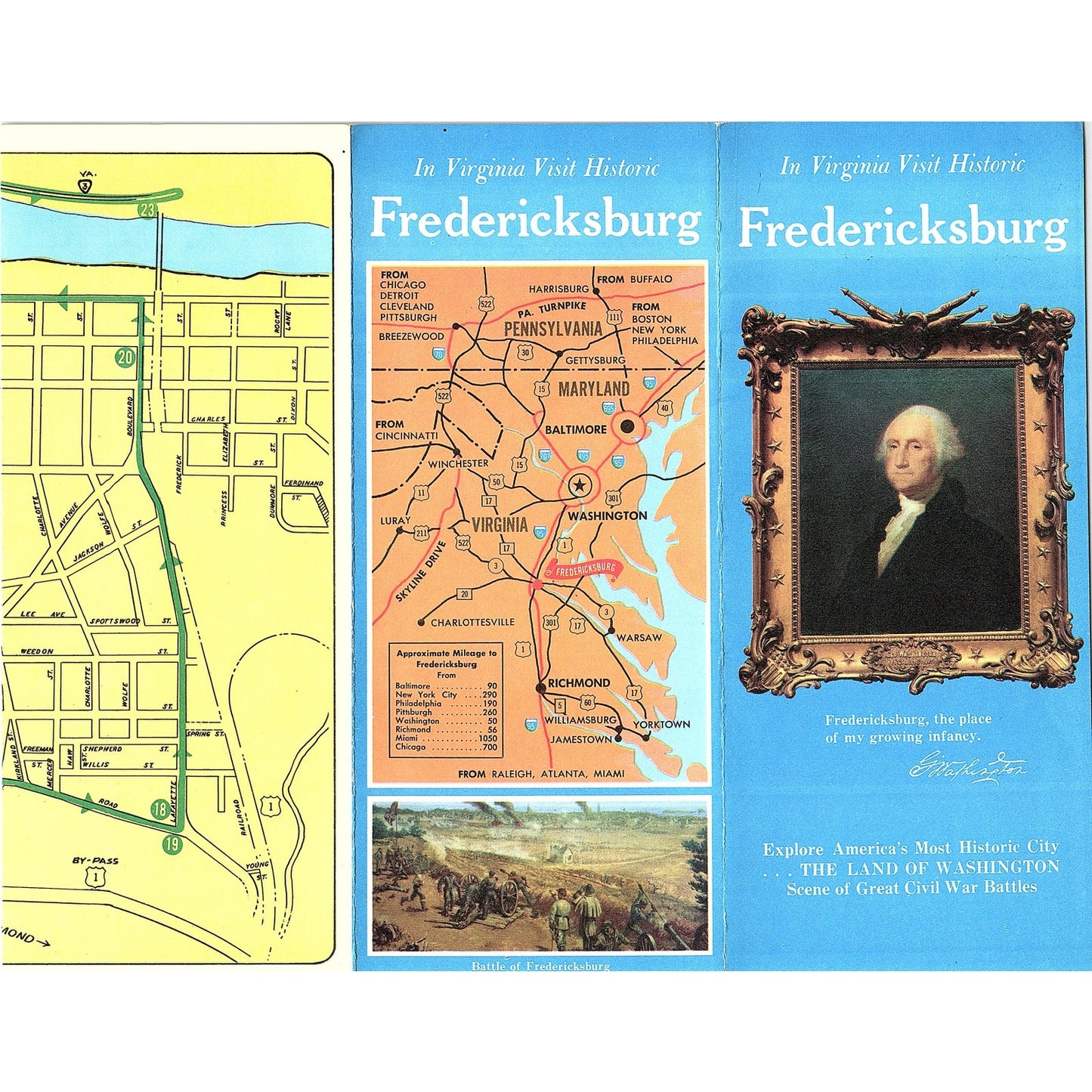 In Virginia Visit Historic Fredericksburg 1960s Travel Brochure TH2-TB3