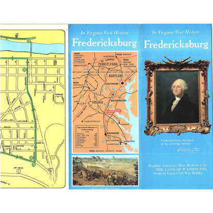 In Virginia Visit Historic Fredericksburg 1960s Travel Brochure TH2-TB3