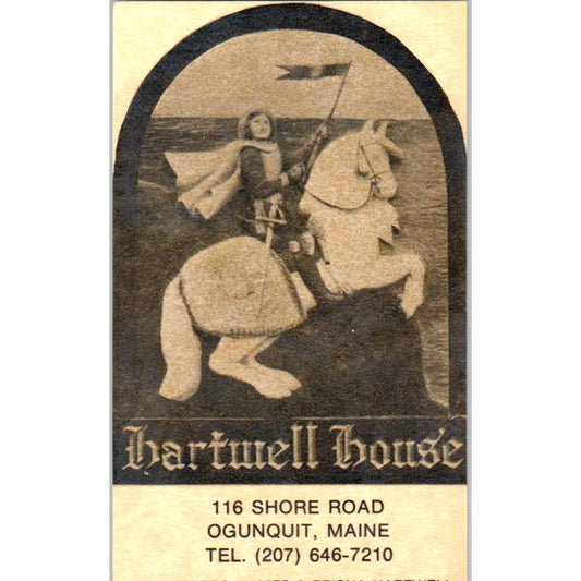 Hartwell House James & Trisha Hartwell Ogunquit ME Vintage Business Card SD8-B22