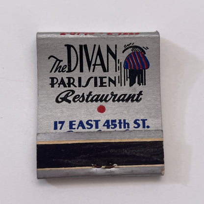 The Divan Parisien Restaurant New York City Vintage Matchbook Cover TB8-MB-9