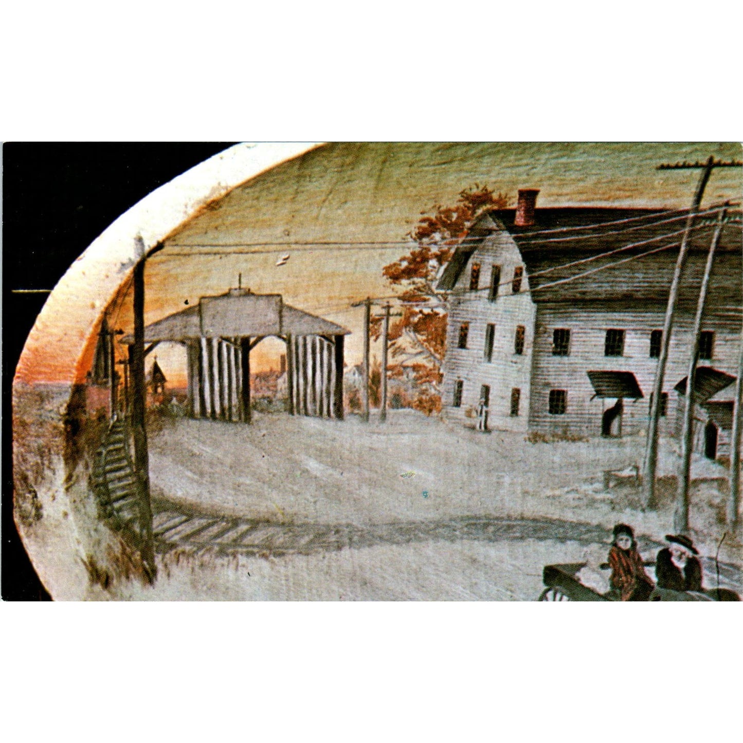 Stotler Mill and Bridge Preble County Ohio Covered Bridge Postcard PB10