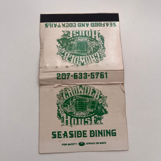 Chowder House Seaside Dining Maine Vintage Matchbook Cover TB8-MB-3