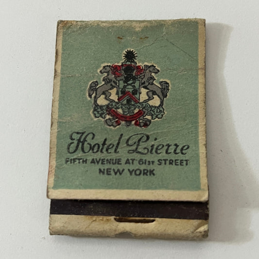 Hotel Pierre 5th Ave at 61st St New York Vintage Matchbook Cover TB6-MB1-1