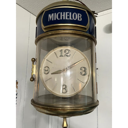 Vintage Michelob Beer Medallion Hanging Clock Bar Light 12x24"
