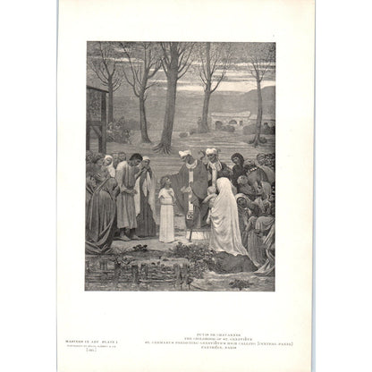 The Childhood of St. Genevieve - Puvis De Chavannes c1905 Art Print D14