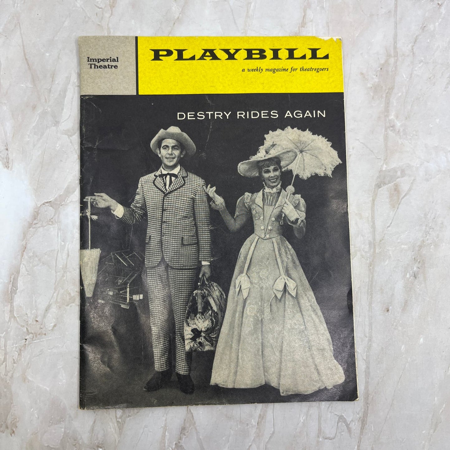 1960 Feb Vintage Imperial Theatre Playbill Destry Rides Again TF5-L1