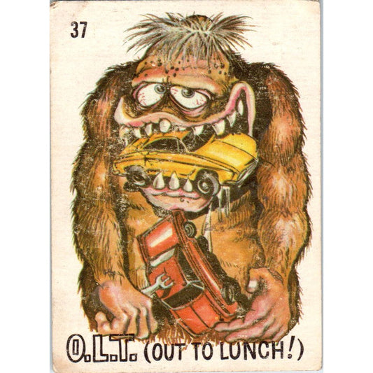 1969 Odd Rods #37 O.L.T. Out to Lunch! Donruss Sticker Card AE5