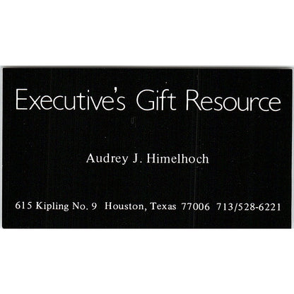 Executive's Gift Resource Audrey J. Himelhoch Houston Texas Business Card SB4-B2