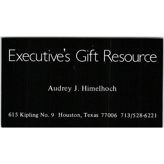 Executive's Gift Resource Audrey J. Himelhoch Houston Texas Business Card SB4-B2