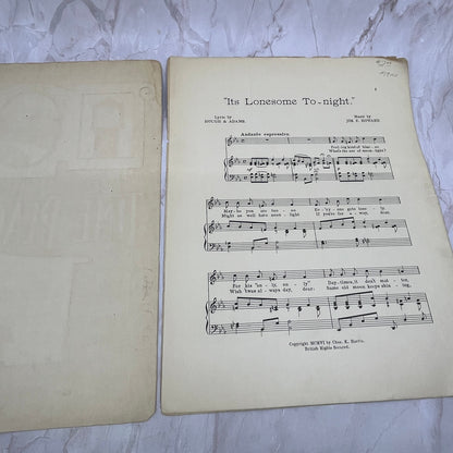 1906 The Time The Place The Girl It's Lonesome To Night Antique Sheet Music Ti5
