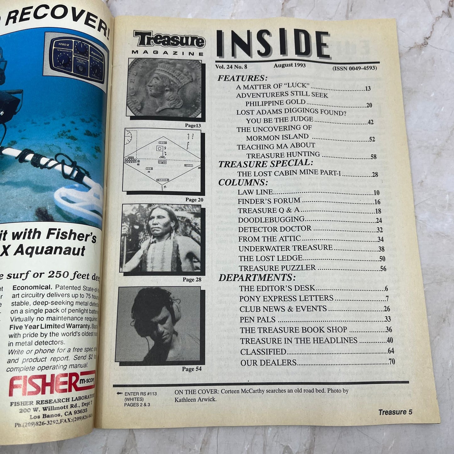 1993 Aug - Treasure Magazine - Treasure Hunting Prospecting Metal Detector M16