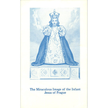 Prayer to the Infant Jesus of Prague St. Procopius Abbey Vintage Card TH2-PC1