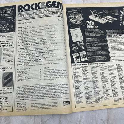 1988 July - Rock & Gem Magazine Gold Prospecting Gold Nugget Jewelry M20