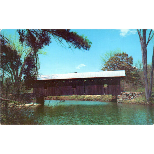 Warner River Bridge Waterloo NH Vintage Covered Bridge Postcard PC15