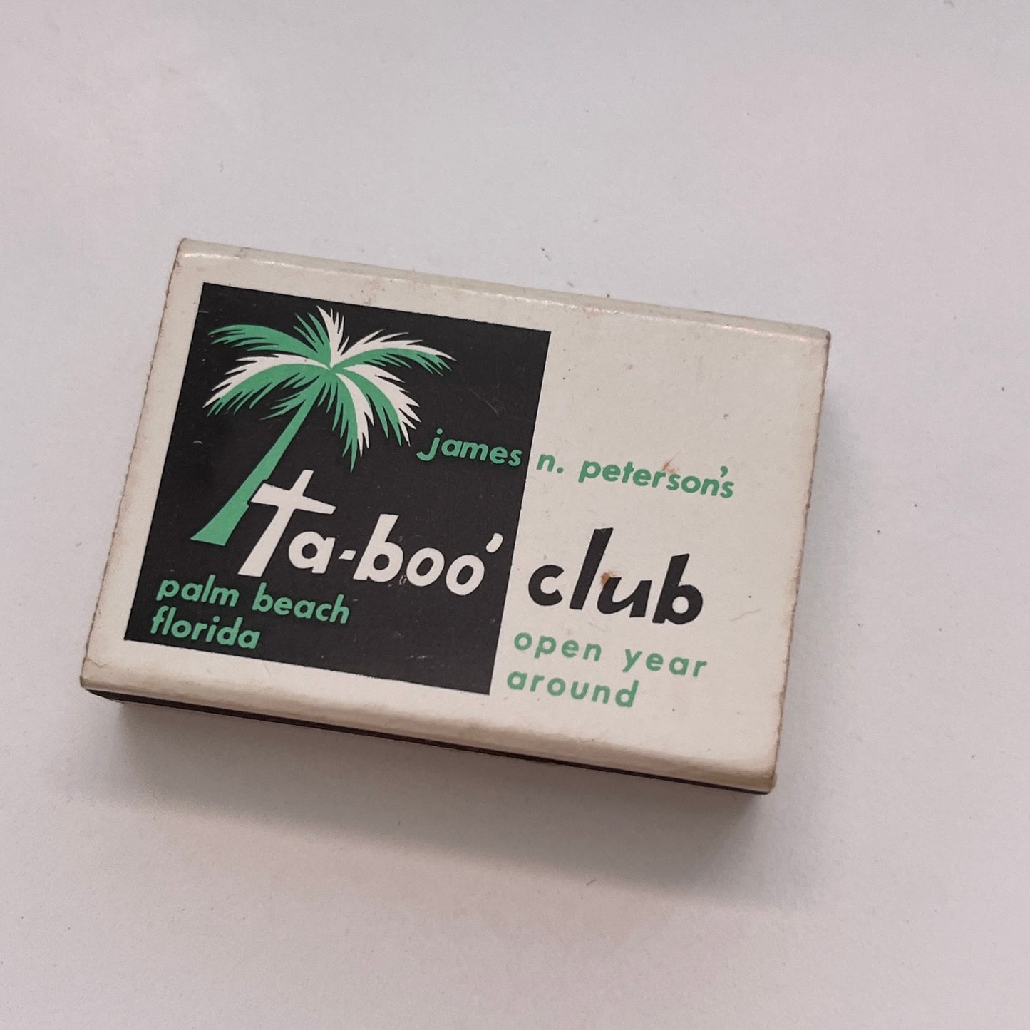 James N Peterson's Ta-Boo Club Palm Beach FL Vintage Matchbox TB6-MB3