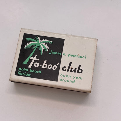 James N Peterson's Ta-Boo Club Palm Beach FL Vintage Matchbox TB6-MB3