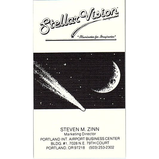 Stella Vision  Steven M Zinn Portland Oregon Vintage Business Card SB4-B9