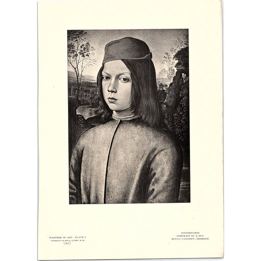 Portrait of a Boy - Pinturicchio - 1904 Litho Art Print AF5-1