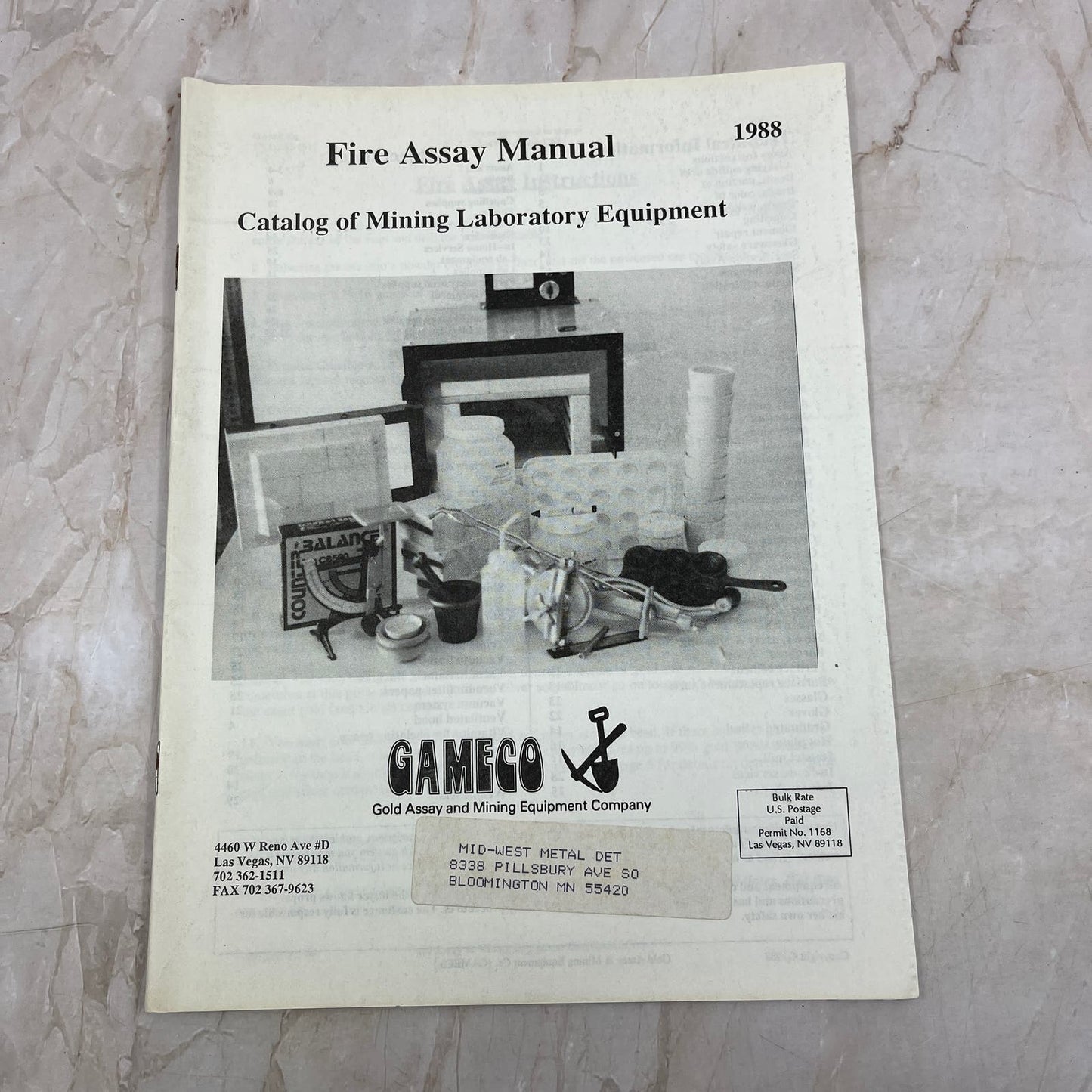 1988 Fire Assay Manual Catalog of Mining Laboratory Equipment M19