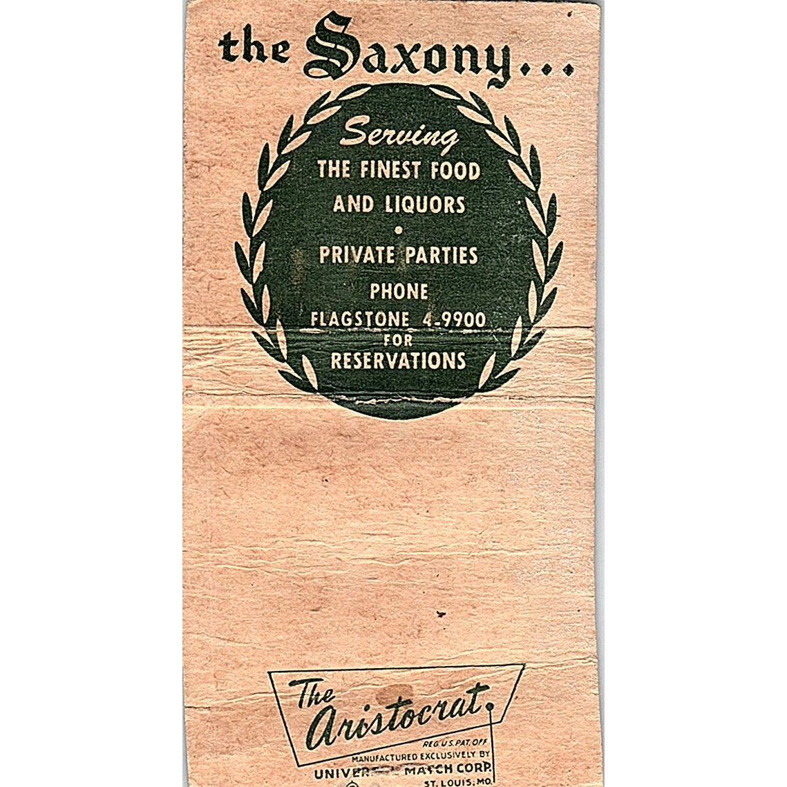 The Saxony Milwaukee WI Vintage Matchbook Cover SF3-Y4