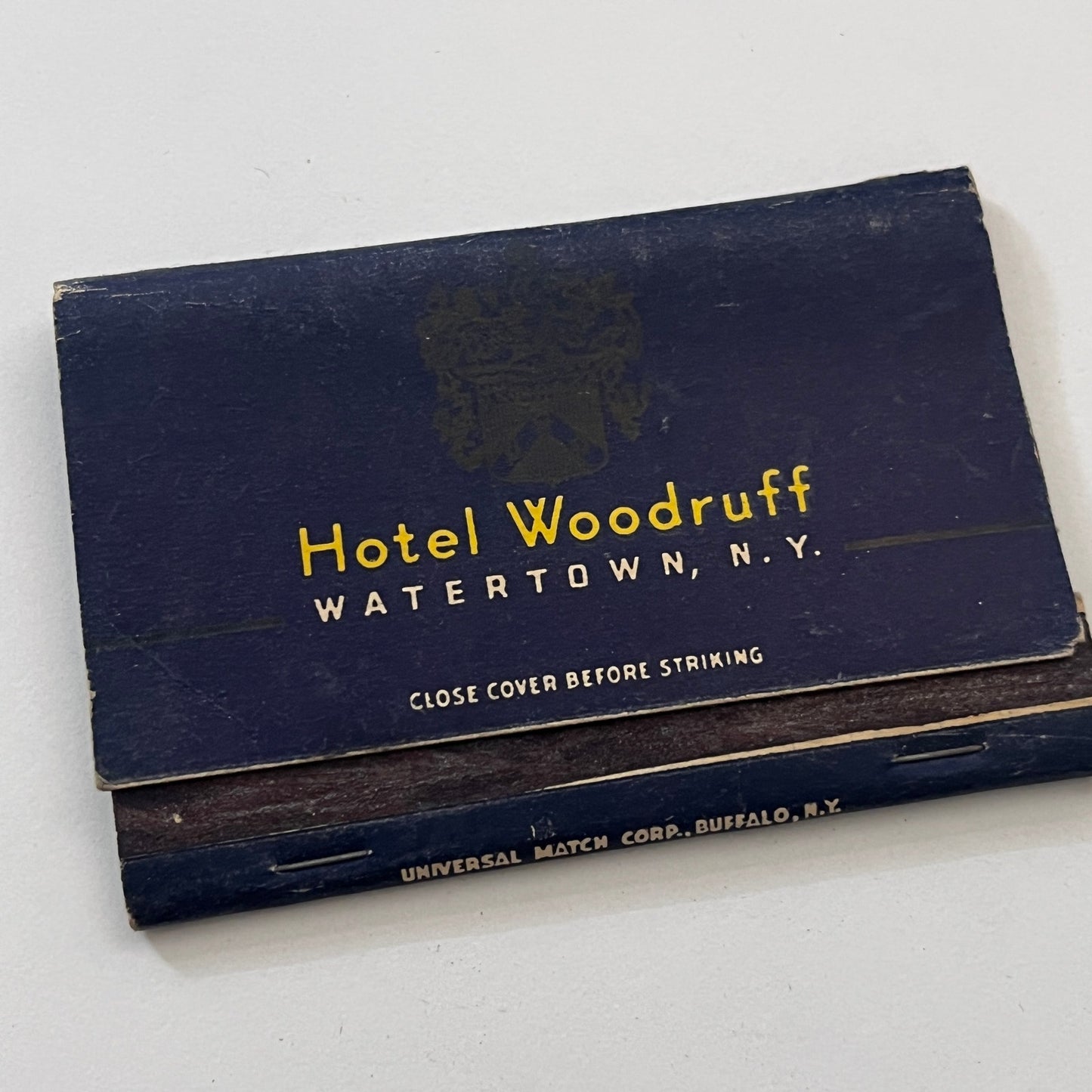 Hotel Woodruff Watertown NY Vintage Matchbook Cover TB8-MB-9