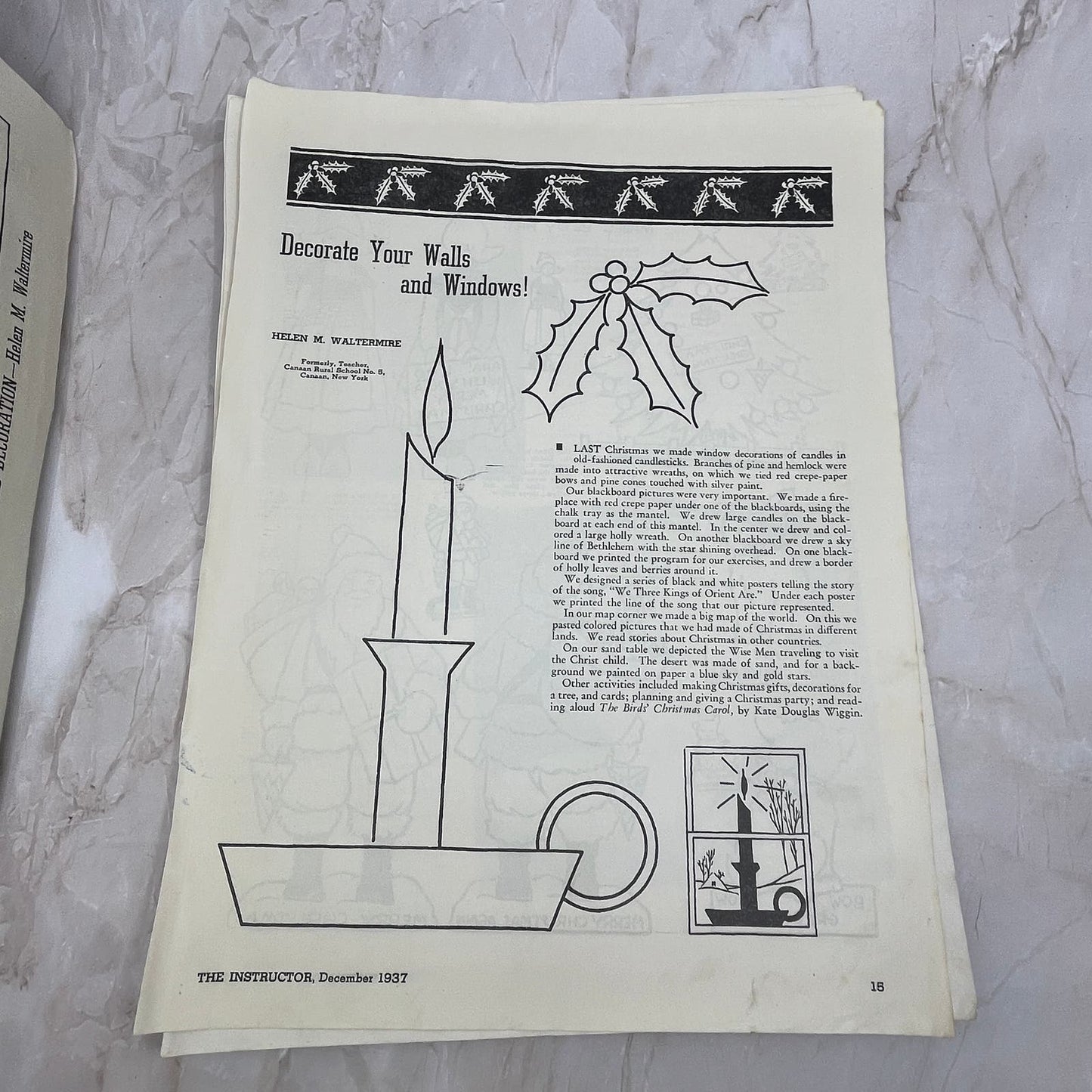 1937 First Grade Students Christmas Gift Crafts Instructor Magazine Clip FL6-2