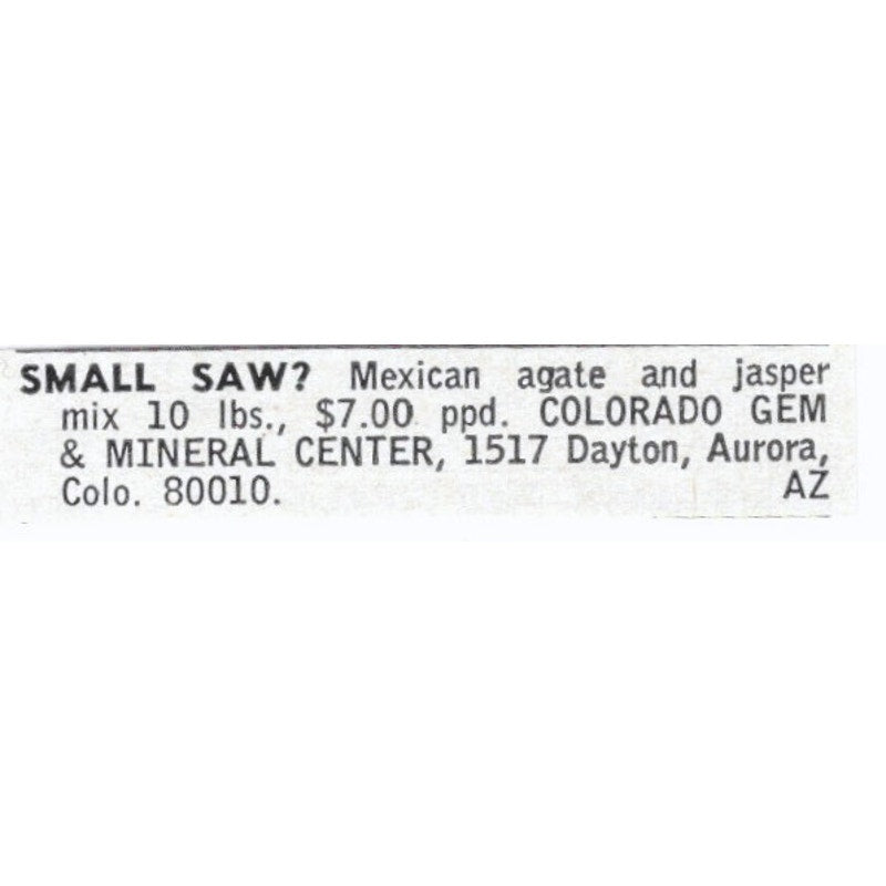 Colorado Gem & Mineral Center Aurora CO 1964 Magazine Ad AB6-LJS9