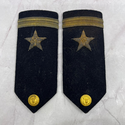 c1950 Korean War Era USN Ensign Rank Navy Bullion Shoulder Board Set SC1