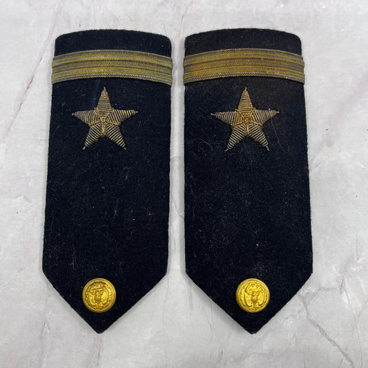 c1950 Korean War Era USN Ensign Rank Navy Bullion Shoulder Board Set SC1