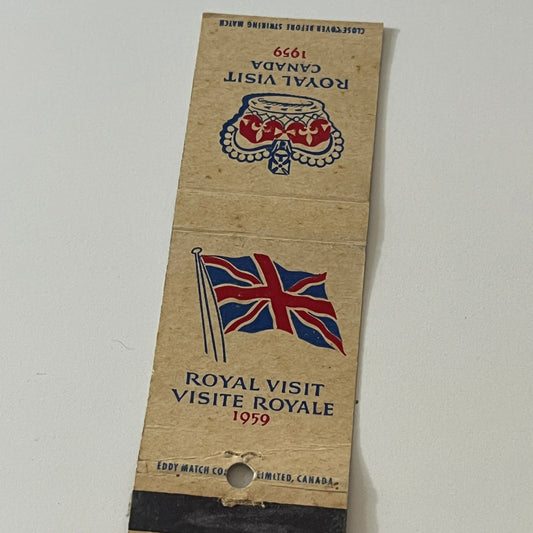 1959 Royal Visit Canada Souvenir Vintage Matchbook Cover TB6-MB2-5