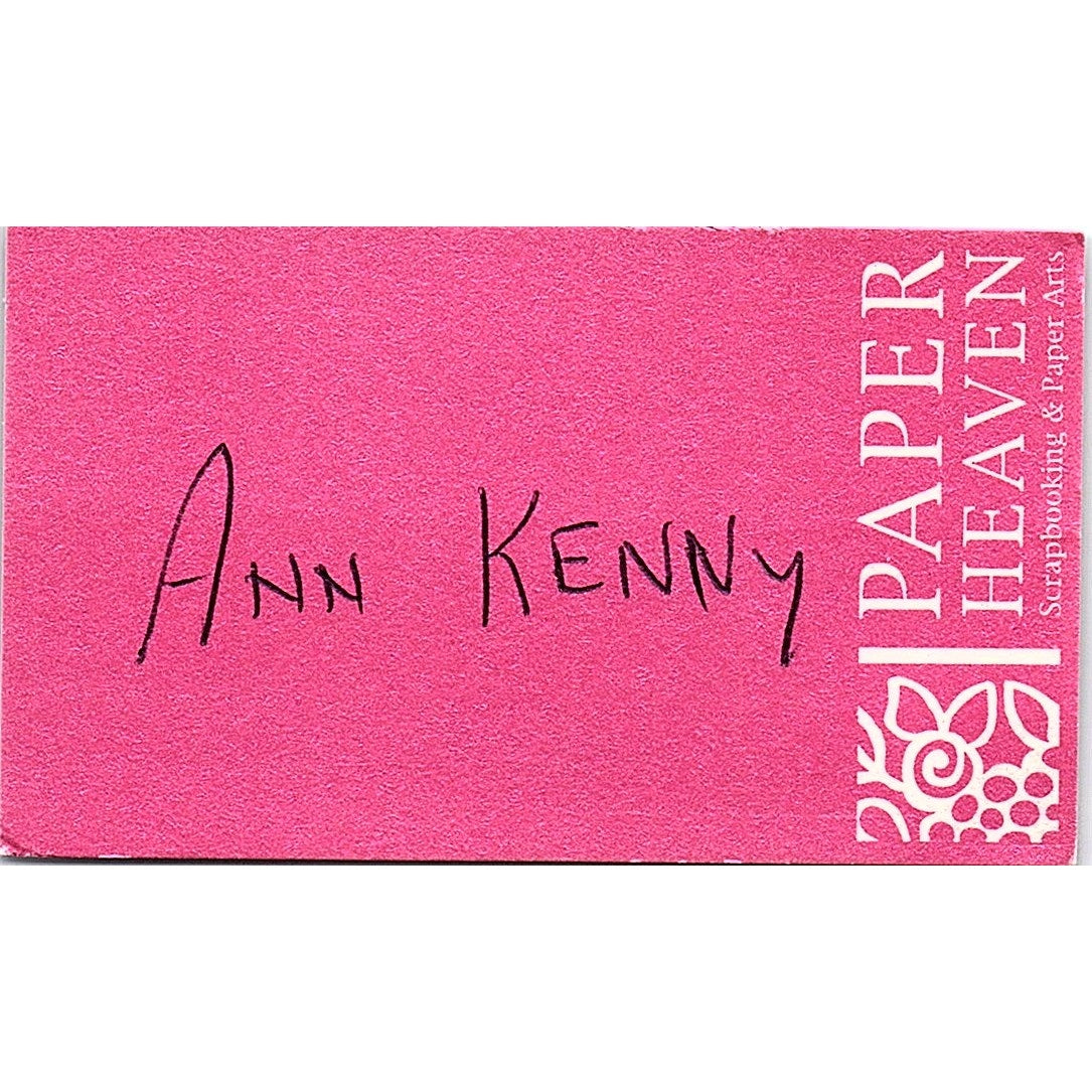 Paper Heaven Ann Kenny Victoria Australia Vintage Business Card SC9-B9