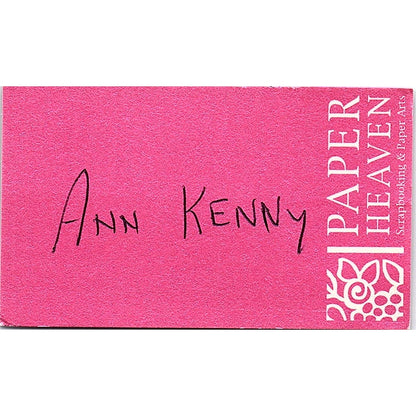 Paper Heaven Ann Kenny Victoria Australia Vintage Business Card SC9-B9
