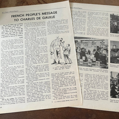 French People's Message to Charles De Gaulle 2 Pages 1967 Article AG1-15