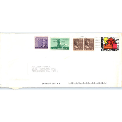Vintage William Turner Norristown PA Postal Cover Envelope TH9-L2