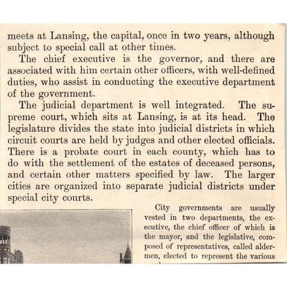 Soldiers' Home in Grand Rapids Michigan 1901 Engraving AF2-A6