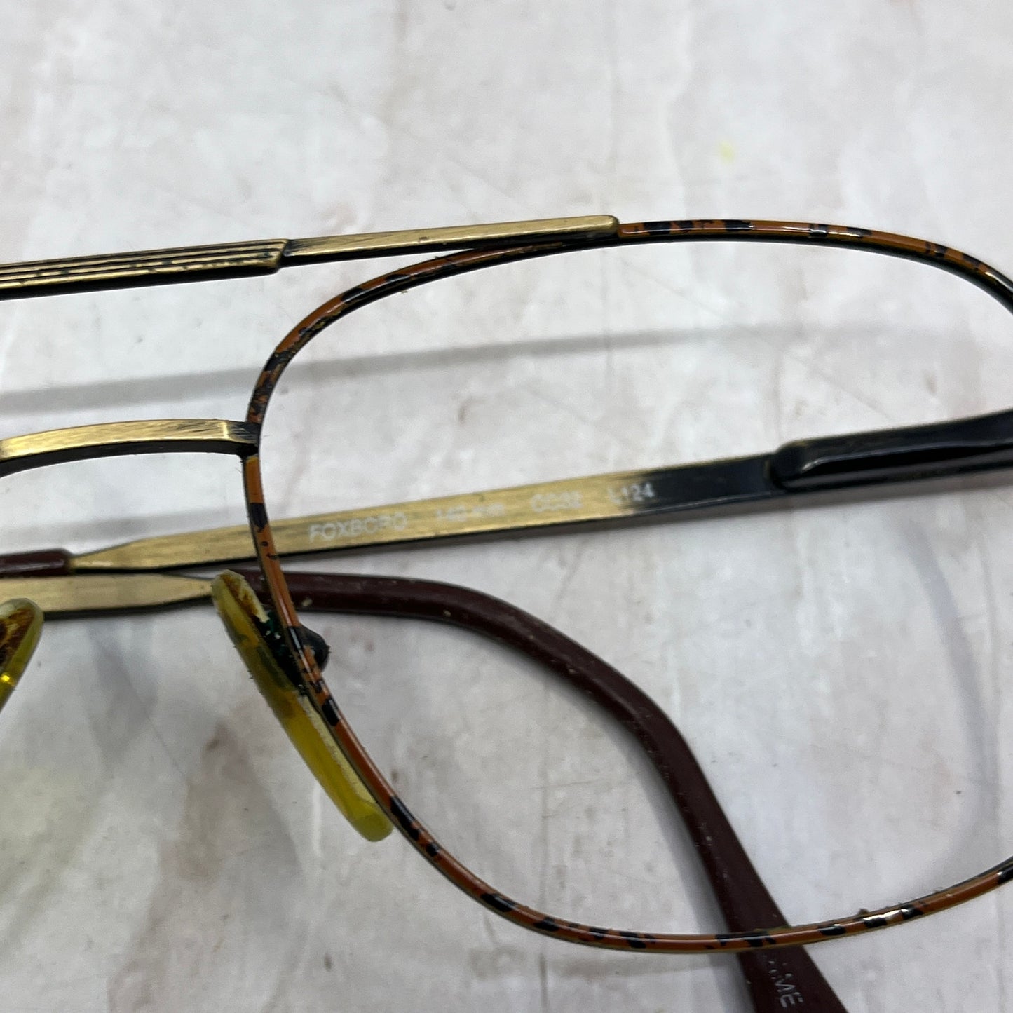 Vintage L'Amy Foxboro France 140mm CC32 L124 Aviator Eyeglasses Frames TG7-G2-10