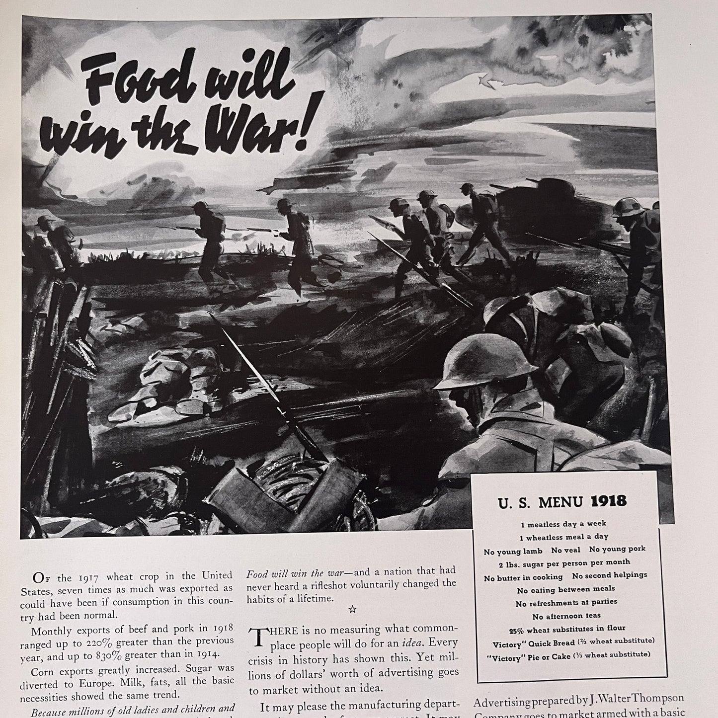 J. Walter Thompson Company - Food Will Win The War 1935 Ad V1-5