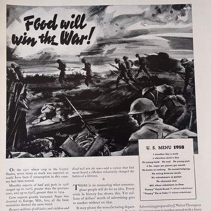 J. Walter Thompson Company - Food Will Win The War 1935 Ad V1-5