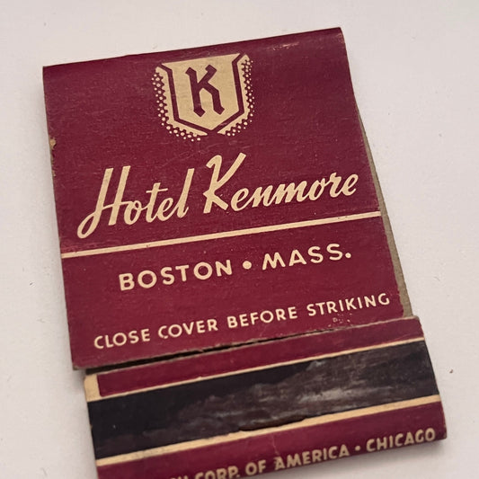 Hotel Kenmore Boston MA William T Bigler Vintage Matchbook Cover TB8-MB-5