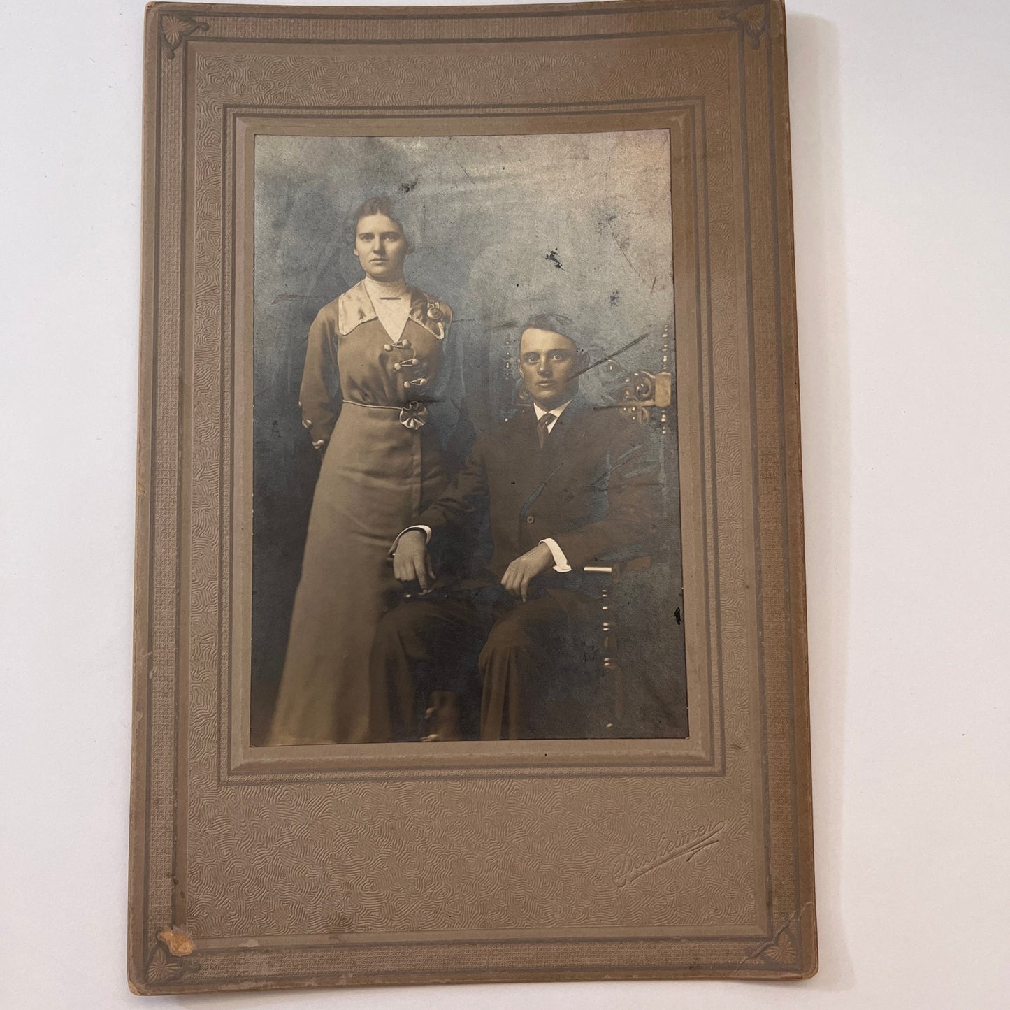 Mildred Smith Dooley & Paul Dooley Wedding Antique Victorian CDV Card L2-1