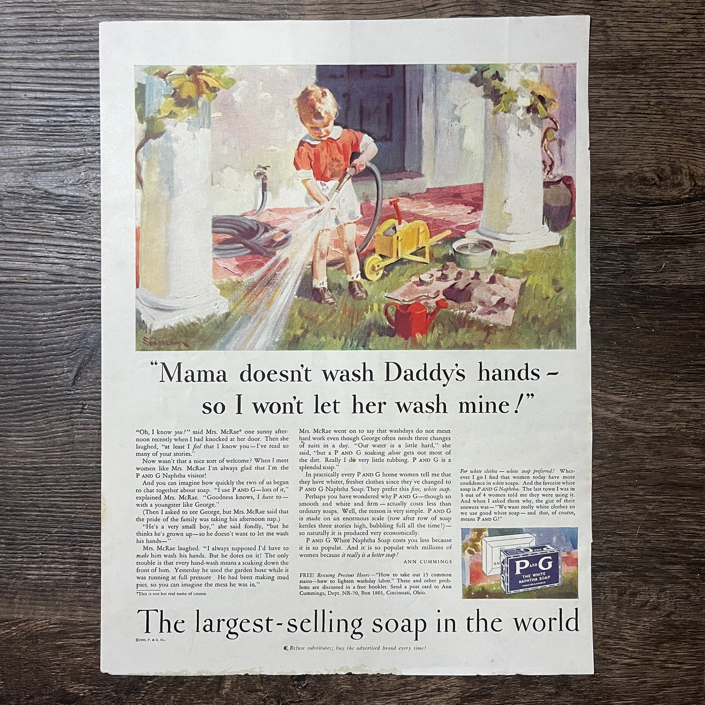 1930 Camay Soap Ad Hellen Chase P & G Soap Bar Vintage Magazine Ad 11x14 V9